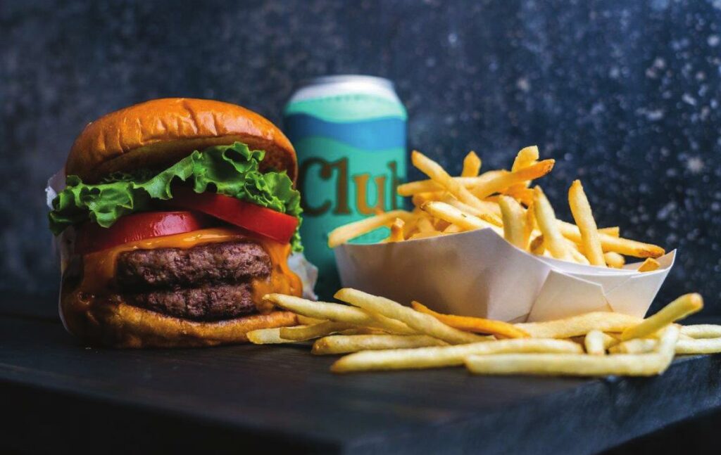 One of Deville’s famous burger trios