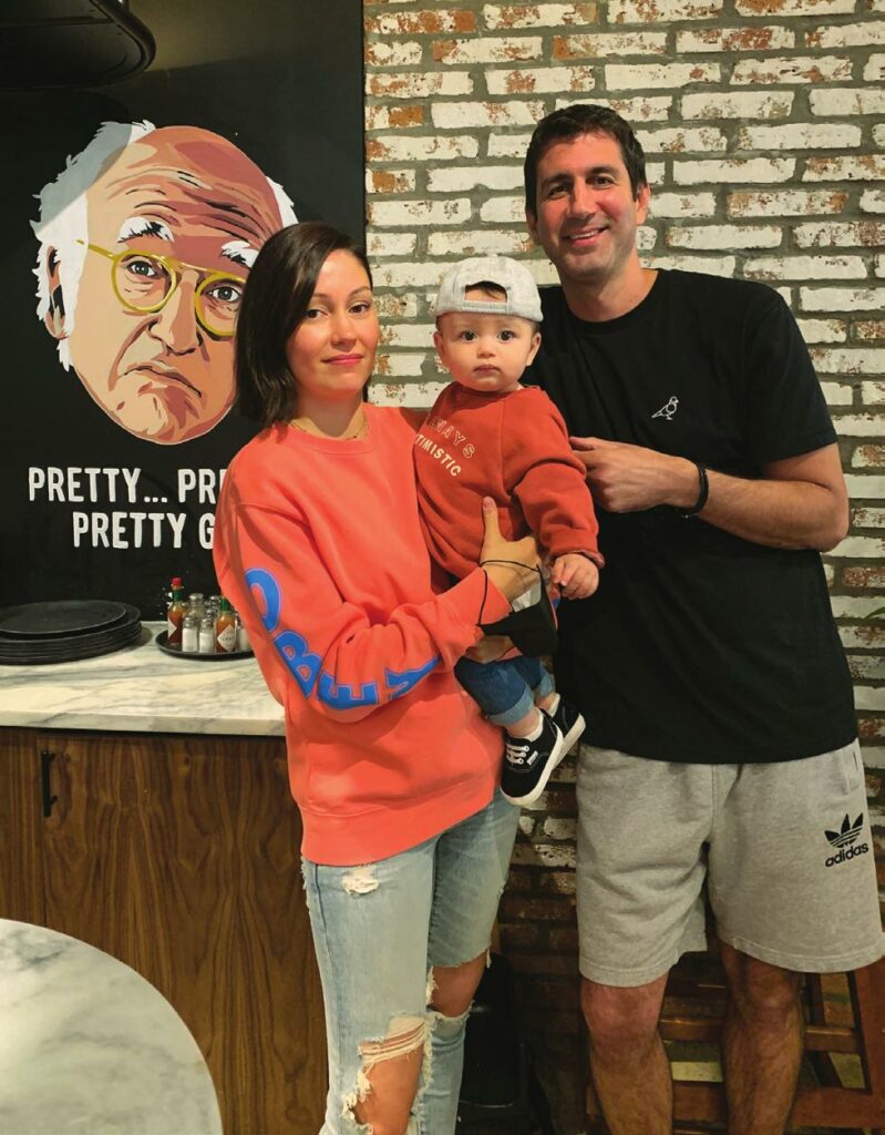 Jonathan Dresner, his wife Yana and son Leo (and Larry David)