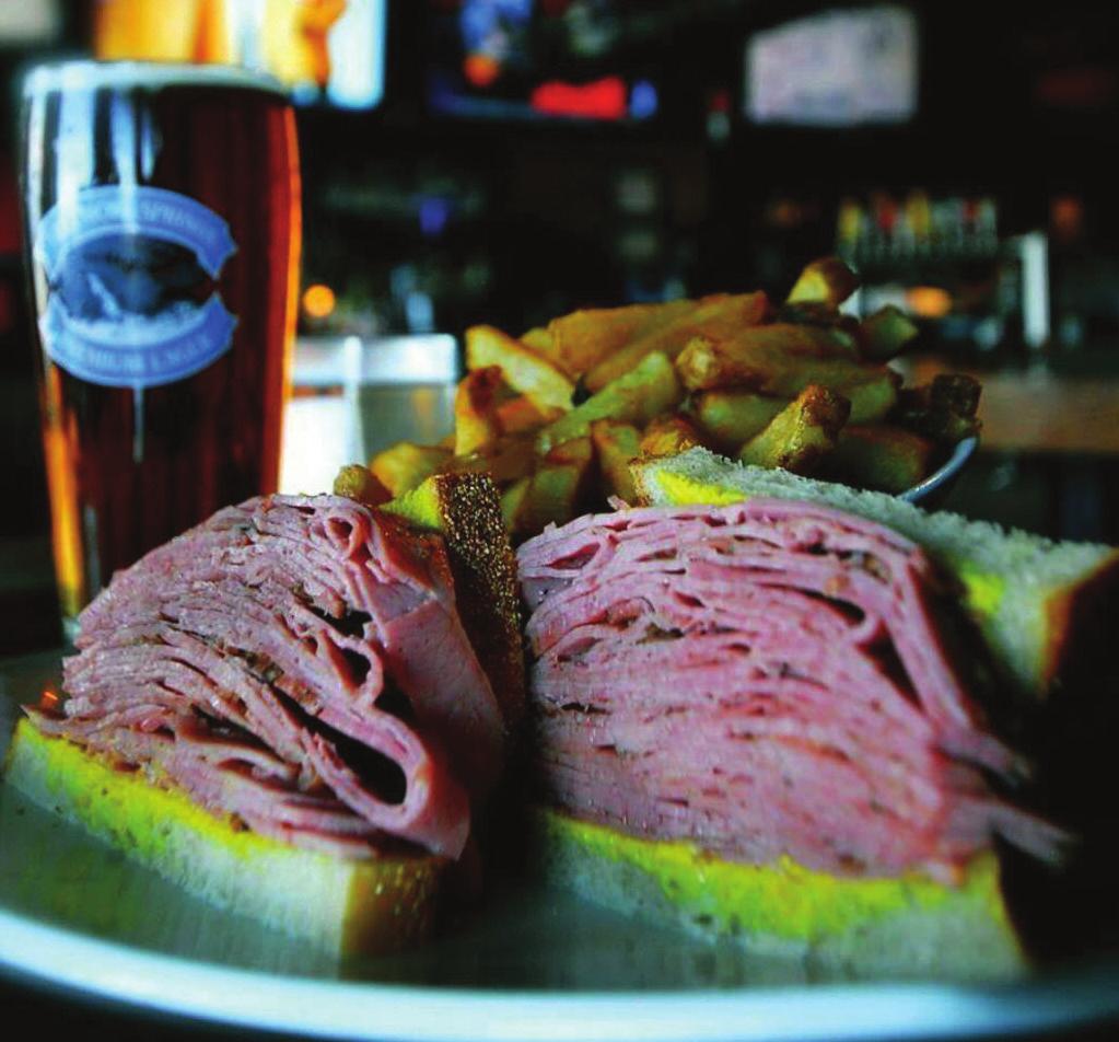 The trademark Moe's smoked meat sandwich
