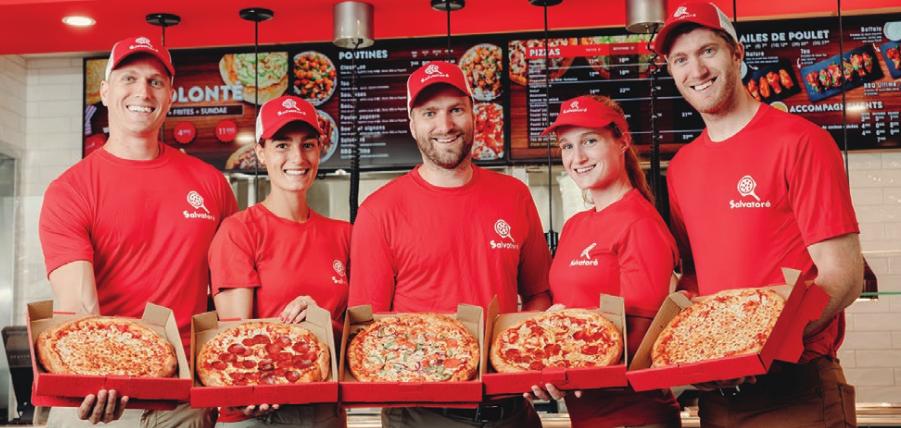The five partners at Pizza Salvatoré: Sébastien, Katarina, Guillaume Jr., Élisabeth and Frédéric Abbatiello