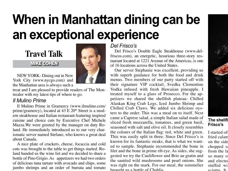 Dining Out In Manhattan