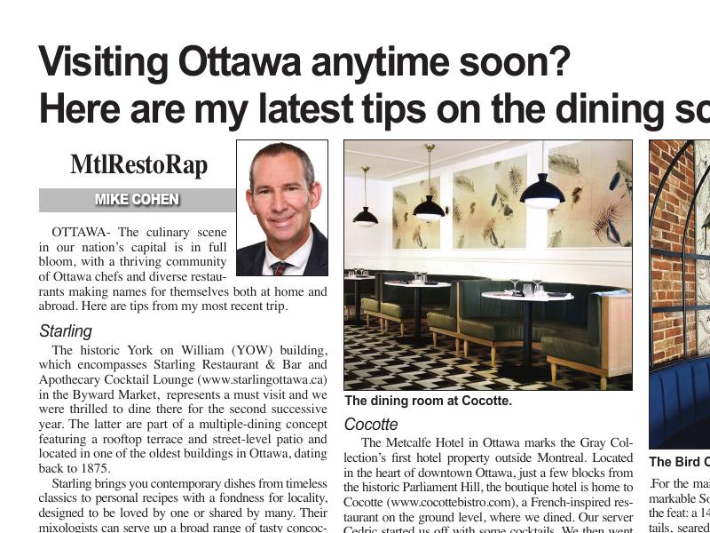 Summer 2024 Report On Ottawa Restaurant Scene